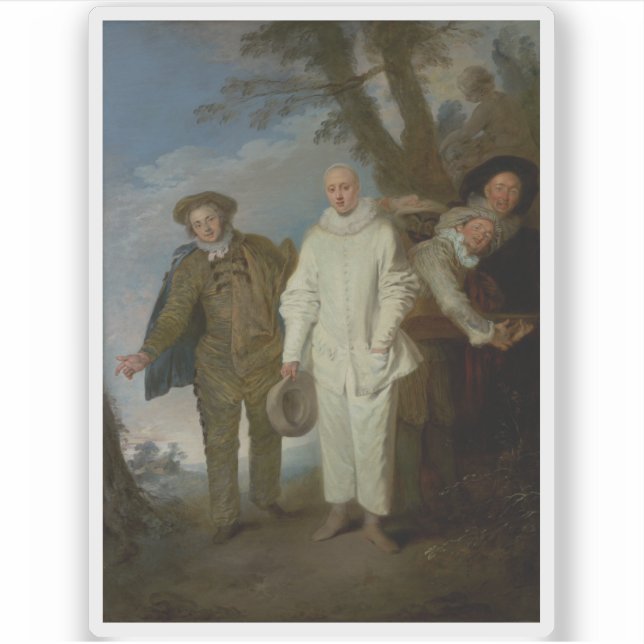 Jean-Antoine Watteau - Die italienischen Komiker Aufkleber (Vorderseite)