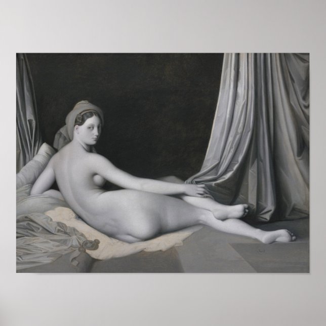 Jean Auguste Dominique Ingres | Odalisque in Grisa Poster (Vorne)