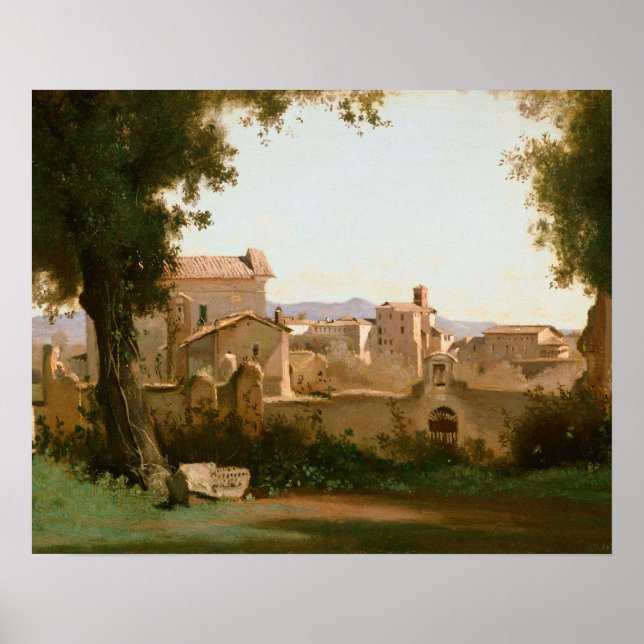 Jean-Baptiste-Camille Corot - Aussicht von den Fra Poster (Vorne)