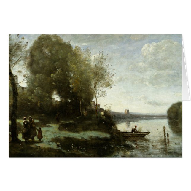 Jean-Baptiste-Camille Corot - Fluss mit Ferne (Vorderseite (Horizontal))