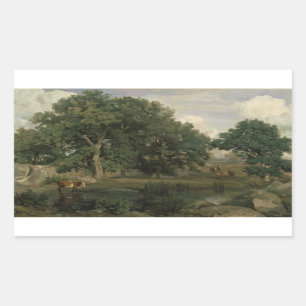 Jean-Baptiste-Camille Corot - Forest Rechteckiger Aufkleber
