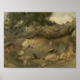 Jean-Baptiste-Camille Corot - Stone Mine Poster