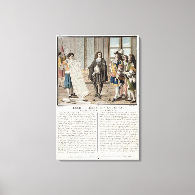 Jean Baptiste Colbert (1619-83) stellt die Karte v Leinwanddruck (Vorderseite)