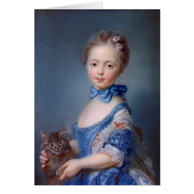 Jean-Baptiste Perronneau: Mädchen mit Kätzchen (Vorne)