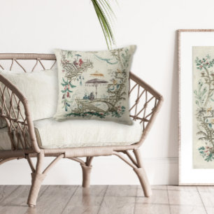 Jean-Baptiste Pillement Vintag Chinoiserie Kunst,  Kissen