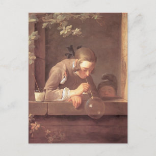 Jean-Baptiste-Simeon Chardin- Seifenblasen Postkarte