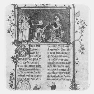 Jean de Joinville, der sein Buch auf St. Louis Quadratischer Aufkleber