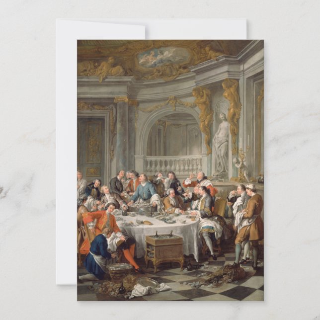 Jean François de Troy - Das Lunch der Austern Einladung (Vorderseite)