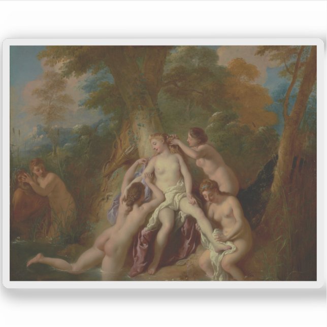 Jean-François de Troy: Diana und ihre Nymphen Bade Aufkleber (Vorderseite)