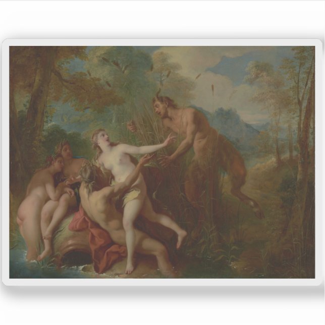 Jean-François de Troy - Pan und Syrinx Aufkleber (Vorderseite)