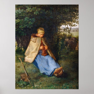Jean-Francois Millet - Das Knitter Poster