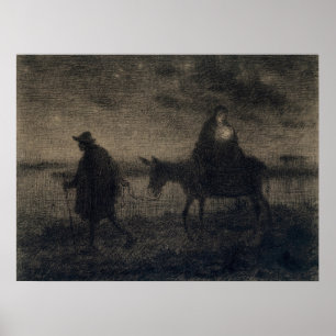 Jean-Francois Millet - Der Flug nach Ägypten Poster