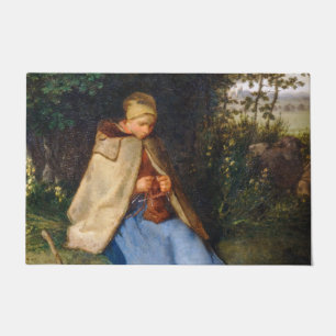 Jean-Francois Millet - Die Strickerin Fußmatte