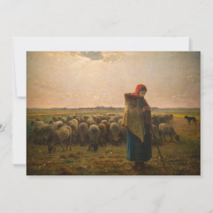 Jean-Francois Millet - Hirdess and Flock 1863 Dankeskarte