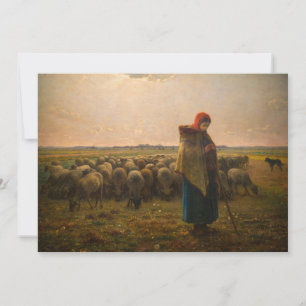 Jean-Francois Millet - Hirdess and Flock 1863 Einladung
