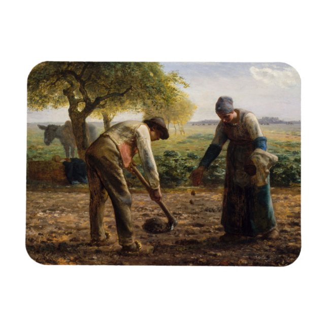 Jean-Francois Millet - Kartoffelpflanzer Magnet (Horizontal)
