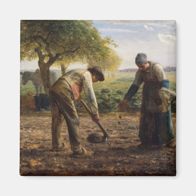 Jean-Francois Millet - Kartoffelpflanzer Magnet (Vorne)