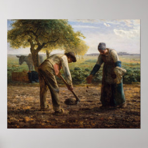 Jean-Francois Millet - Kartoffelpflanzer Poster