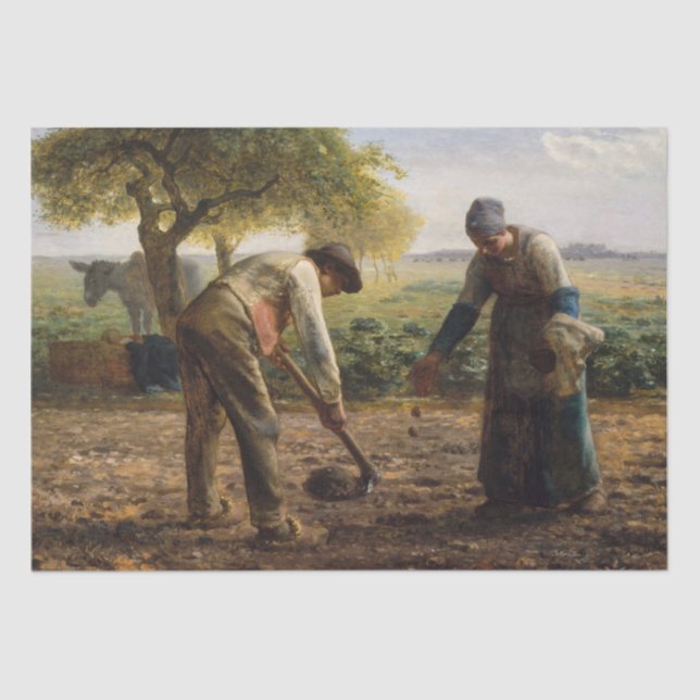 Jean-Francois Millet - Kartoffelpflanzer Seidenpapier (Vorderseite)