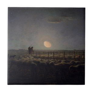 Jean-Francois Millet - Sheepfold, Mondlicht 1860 Fliese