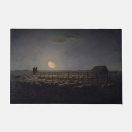 Jean-Francois Millet - Sheepfold, Mondlicht 1860 Fußmatte