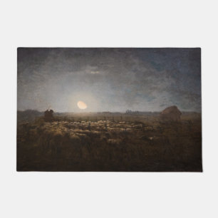 Jean-Francois Millet - Sheepfold, Mondlicht 1872 Fußmatte