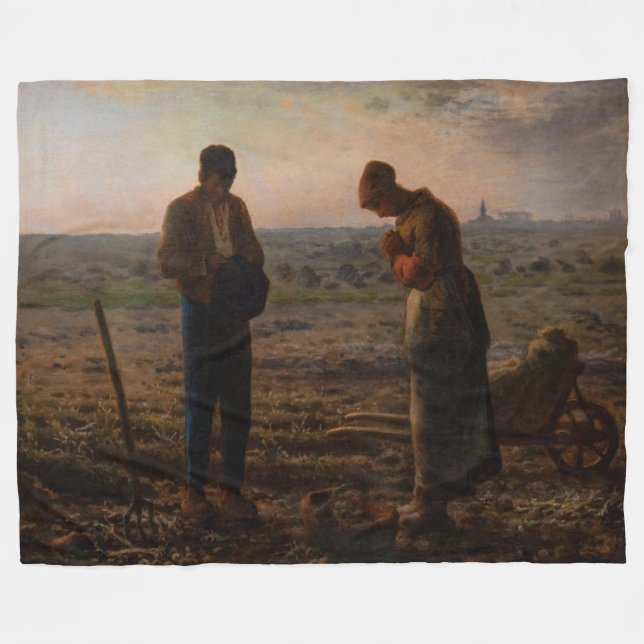 Jean-Francois Millet - The Angelus Fleecedecke (Vorderseite (Horizontal))