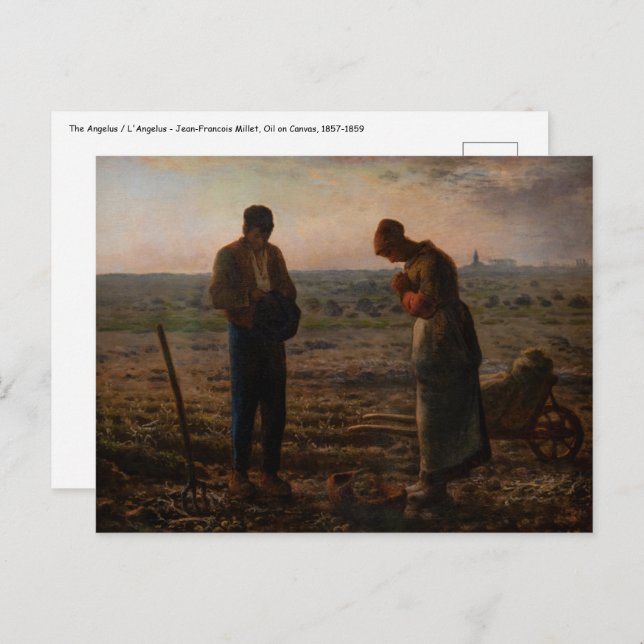 Jean-Francois Millet - The Angelus Postkarte (Vorne/Hinten)