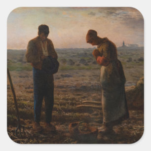 Jean-Francois Millet - The Angelus Quadratischer Aufkleber