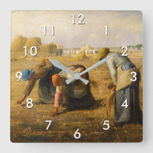 Jean-Francois Millet - The Gleaners Quadratische Wanduhr