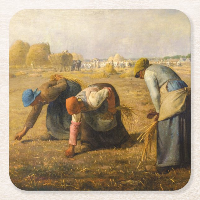 Jean-Francois Millet - The Gleaners Rechteckiger Pappuntersetzer (Vorderseite)