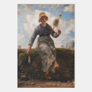 Jean-Francois Millet - The Spinner Girl Geschenkpapier Set