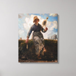 Jean-Francois Millet - The Spinner Girl Leinwanddruck