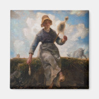 Jean-Francois Millet - The Spinner Girl