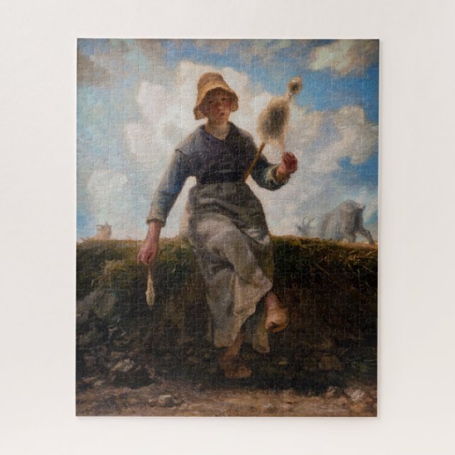 Jean-Francois Millet - The Spinner Girl Puzzle (Vertikal)