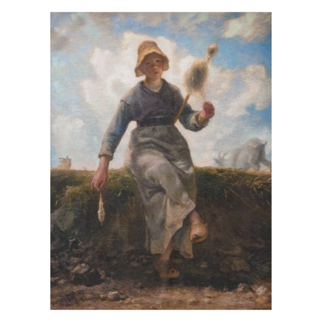 Jean-Francois Millet - The Spinner Girl Tischdecke (Vorderseite)