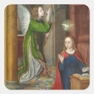 Jean Hey Annunciation Quadratischer Aufkleber