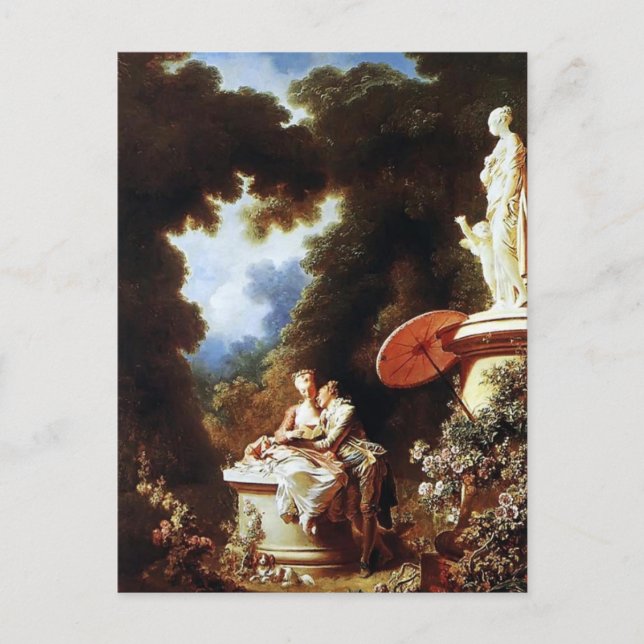 Jean-Honore Fragonard - Das Geständnis der Liebe Postkarte (Vorderseite)