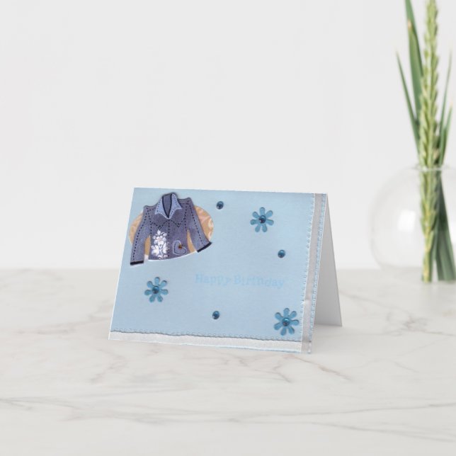 Jean Jacket Birthday Girly Card Karte (Vorderseite)