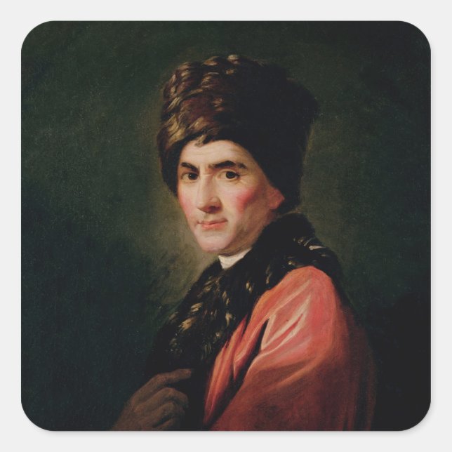 Jean-jacques Rousseau Quadratischer Aufkleber (Vorderseite)