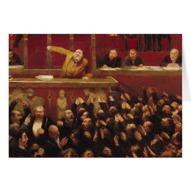 Jean Jaures spricht vor dem Gericht (Vorderseite (Horizontal))