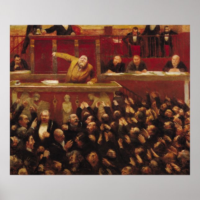 Jean Jaures spricht vor dem Gericht Poster (Vorne)