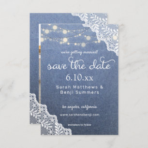 Jean Lace & String Lights Save the Date V2 Foto