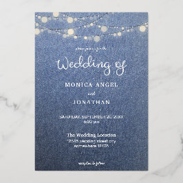 Jean Lace & String Lights Wedding Folieneinladung