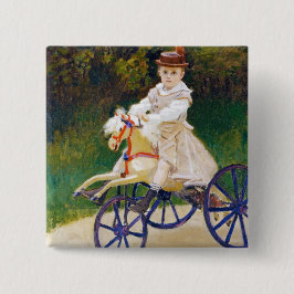 Jean Monet auf einem mechanischen Pferd Claude Button