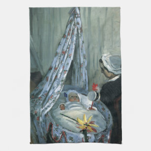 Jean Monet in seiner Wiege von Claude Monet Geschirrtuch