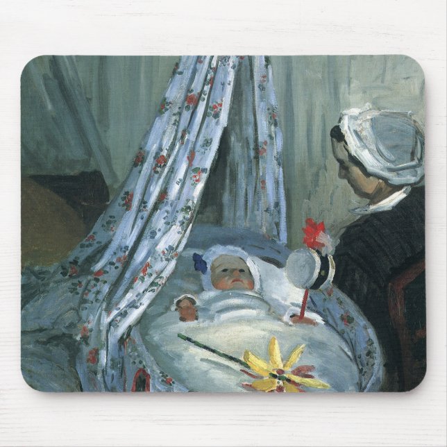 Jean Monet von Claude Monet in Seiner Wiege Mousepad (Vorne)