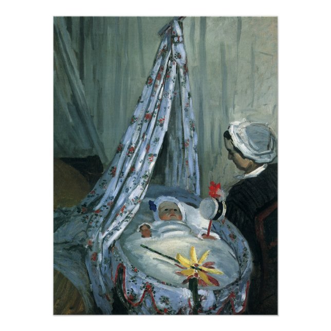 Jean Monet von Claude Monet in Seiner Wiege Poster (Vorderseite)