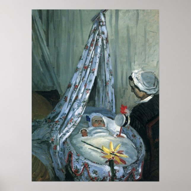 Jean Monet von Claude Monet in Seiner Wiege Poster (Vorne)