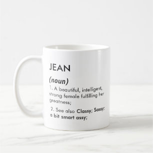 Jean Name, Bearbeitbarer Name, Benutzerdefinierter Kaffeetasse